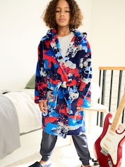 Navy Blue/Red Football Fleece Robe (3-16yrs) - Image 1 of 7