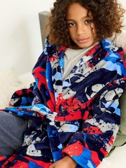 Navy Blue/Red Football Fleece Robe (3-16yrs) - Image 4 of 7