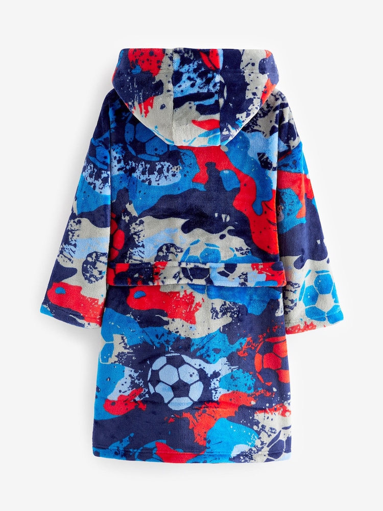 Navy Blue/Red Football Fleece Robe (3-16yrs) - Image 6 of 7