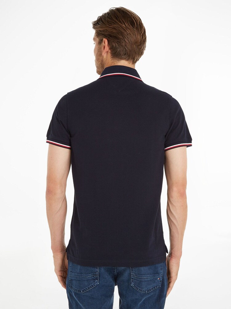 Tommy Hilfiger Blue Tipped Slim Polo Shirt - Image 2 of 3