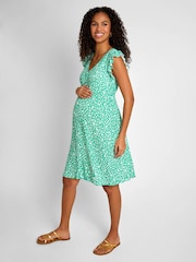 JoJo Maman Bébé Green Ditsy Print Maternity Summer Dress - Image 1 of 6