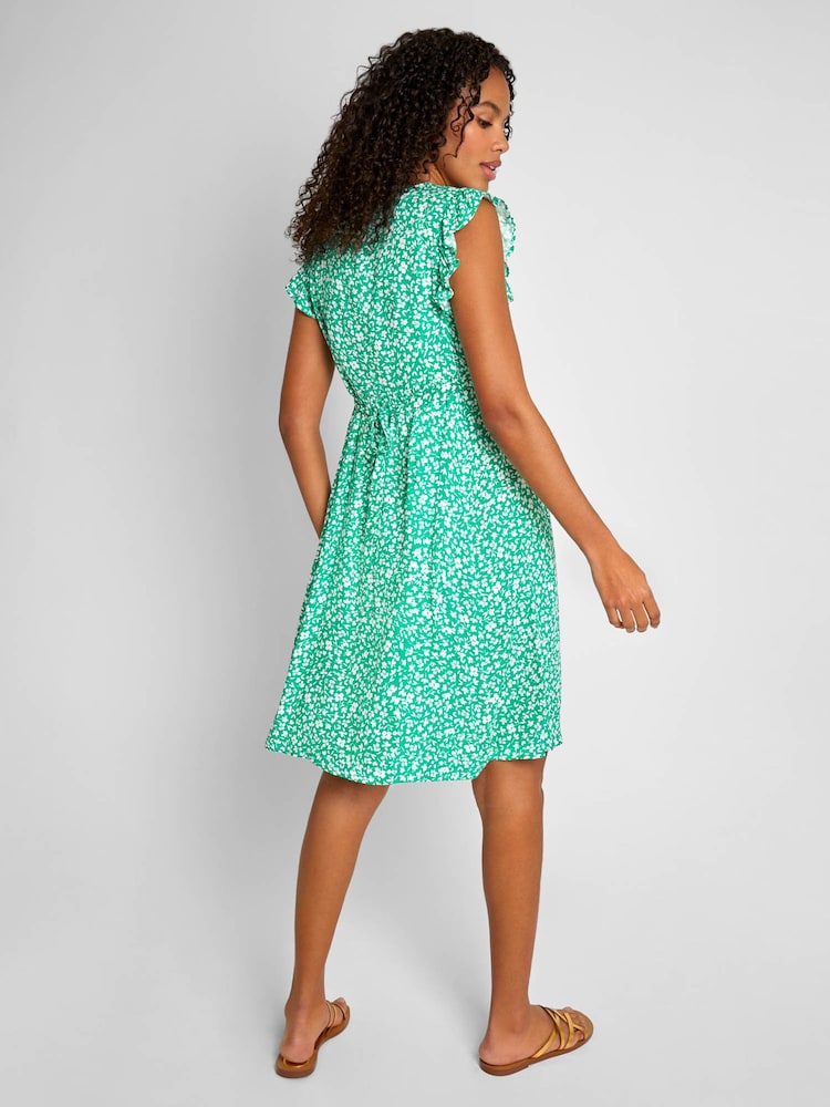 JoJo Maman Bébé Green Ditsy Print Maternity Summer Dress - Image 2 of 6