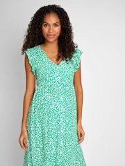 JoJo Maman Bébé Green Ditsy Print Maternity Summer Dress - Image 3 of 6
