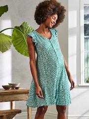 JoJo Maman Bébé Green Ditsy Print Maternity Summer Dress - Image 6 of 6