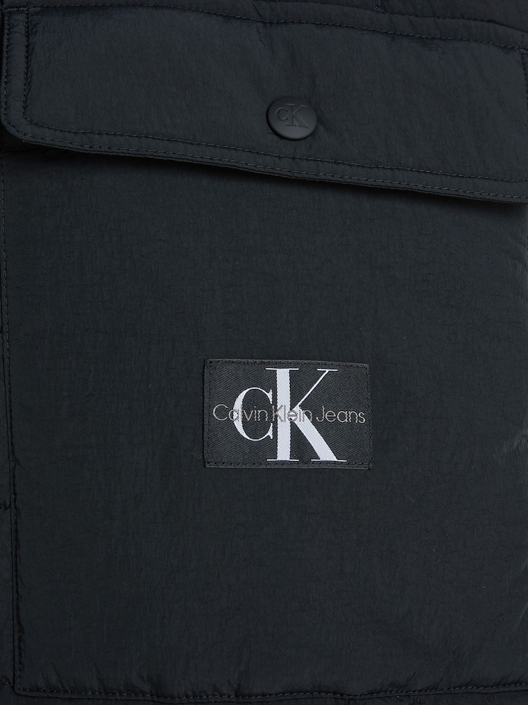 Calvin Klein Jeans Quilted Utility Black Coat - Image 6 of 6