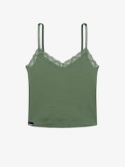 Superdry Green Essential Lace Trim Cropped Cami Top - Image 6 of 7