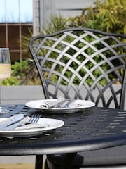 Charles Bentley Grey Garden Cast Aluminium Bistro Table And Chairs Set - Image 2 of 4