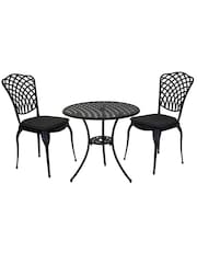 Charles Bentley Grey Garden Cast Aluminium Bistro Table And Chairs Set - Image 3 of 4