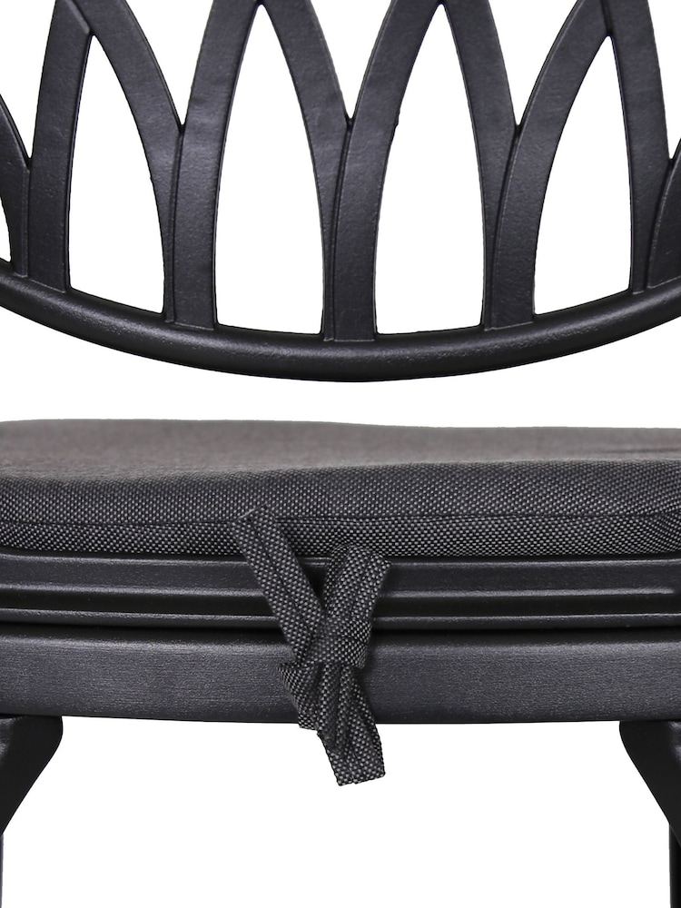 Charles Bentley Grey Garden Cast Aluminium Bistro Table And Chairs Set - Image 4 of 4