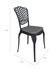 Charles Bentley Grey Garden Cast Aluminium Bistro Table And Chairs Set - Image 5 of 6