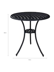 Charles Bentley Grey Garden Cast Aluminium Bistro Table And Chairs Set - Image 6 of 6