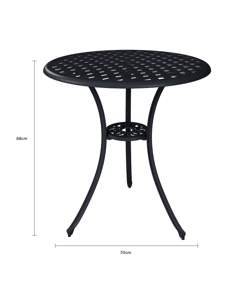 Charles Bentley Grey Garden Cast Aluminium Bistro Table And Chairs Set - Image 6 of 6