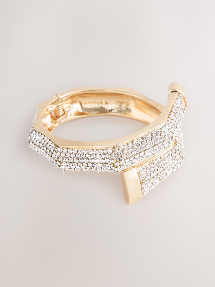 Złoty kolor - Sparkle Hinge Bangle - Obraz 1 z 3