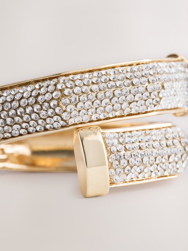 Złoty kolor - Sparkle Hinge Bangle - Obraz 3 z 3