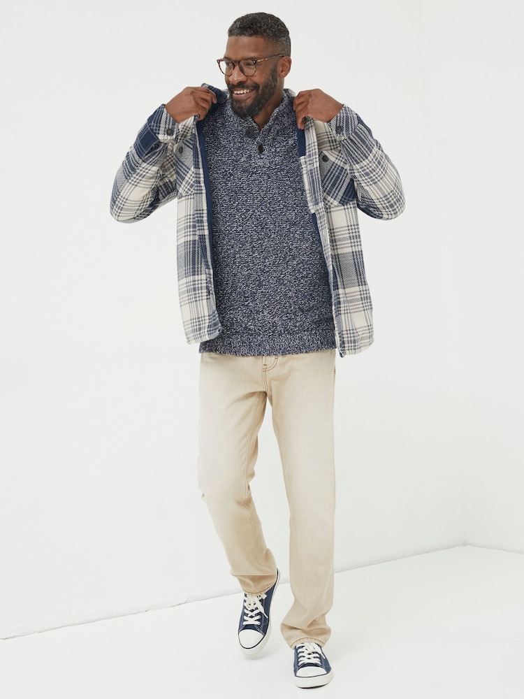 FatFace Blue Ryton Ombre Overshirt - Image 1 of 7