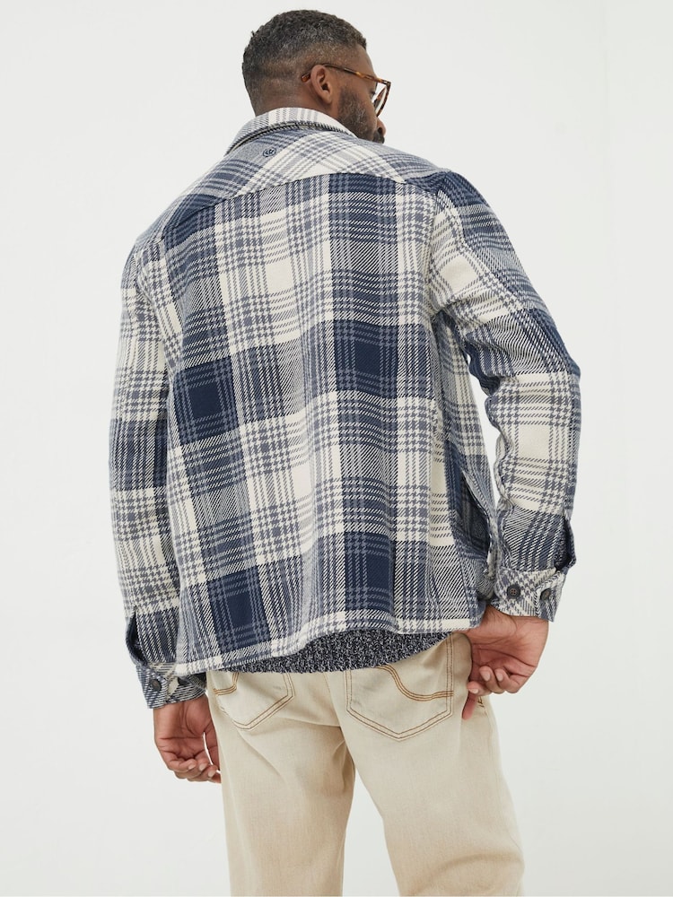 FatFace Blue Ryton Ombre Overshirt - Image 2 of 7