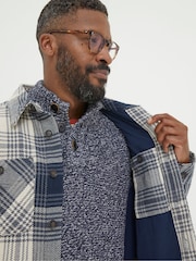 FatFace Blue Ryton Ombre Overshirt - Image 5 of 7