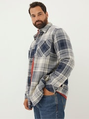 FatFace Blue Ryton Ombre Overshirt - Image 6 of 7