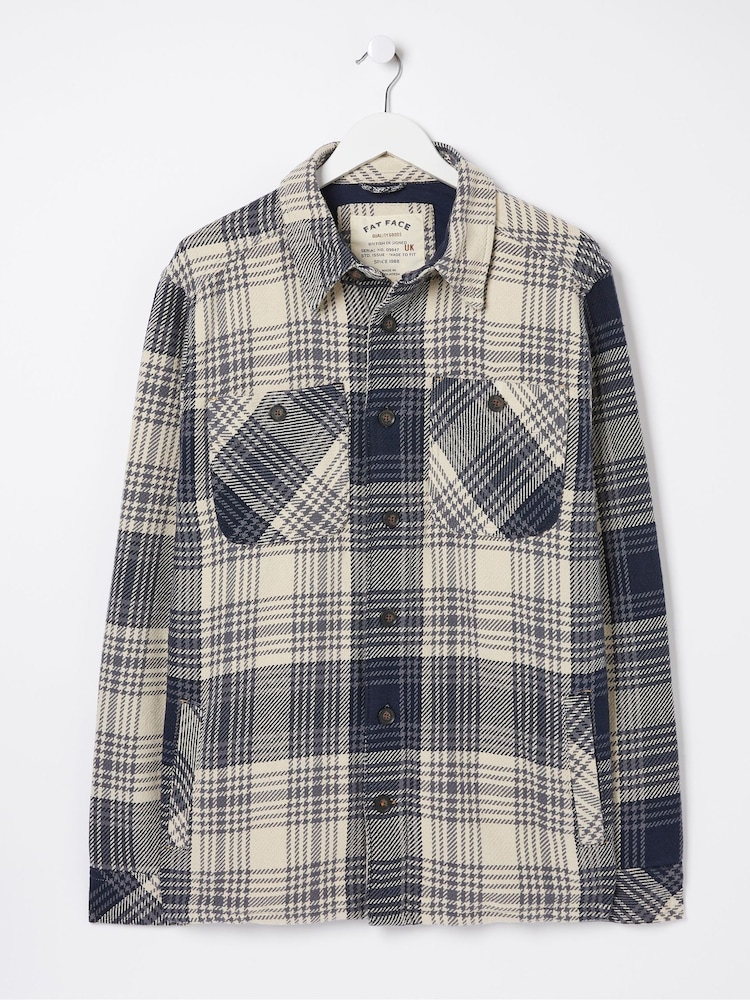 FatFace Blue Ryton Ombre Overshirt - Image 7 of 7