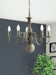 Searchlight Grey Fairmont 5 Light Ceiling Light - Image 1 of 4