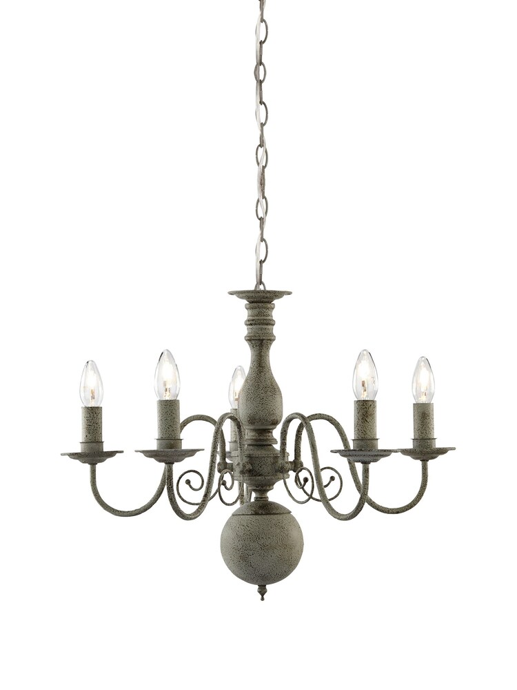 Searchlight Grey Fairmont 5 Light Ceiling Light - Image 2 of 4