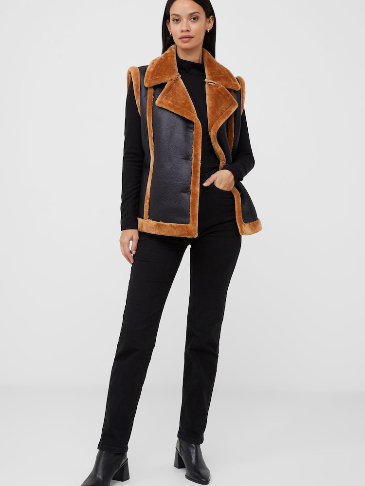 French Connection Belen Faux Fur Gilet - Image 1 of 4