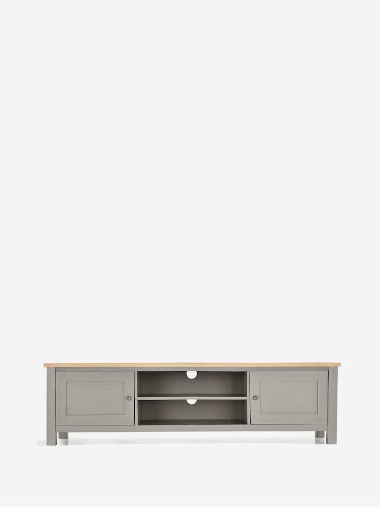 Dove Grey Malvern Oak Effect Up to 80 inch Slim TV Unit - Image 2 of 6