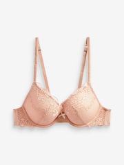 Pink Push Up Pad Plunge Lace Bra - Image 2 of 2