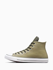 Converse Green Chuck Taylor All Star High Top Leather Trainers - Image 2 of 9