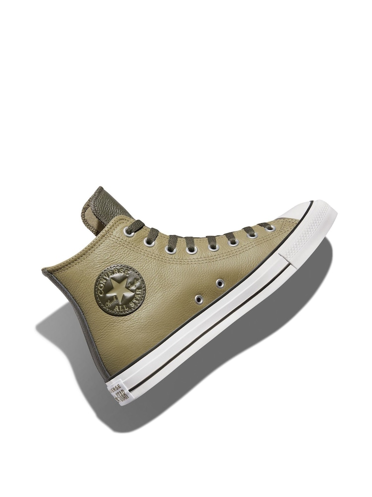 Converse Green Chuck Taylor All Star High Top Leather Trainers - Image 3 of 9