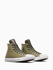 Converse Green Chuck Taylor All Star High Top Leather Trainers - Image 4 of 9