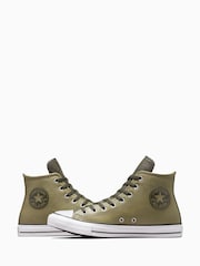 Converse Green Chuck Taylor All Star High Top Leather Trainers - Image 7 of 9