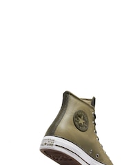 Converse Green Chuck Taylor All Star High Top Leather Trainers - Image 9 of 9