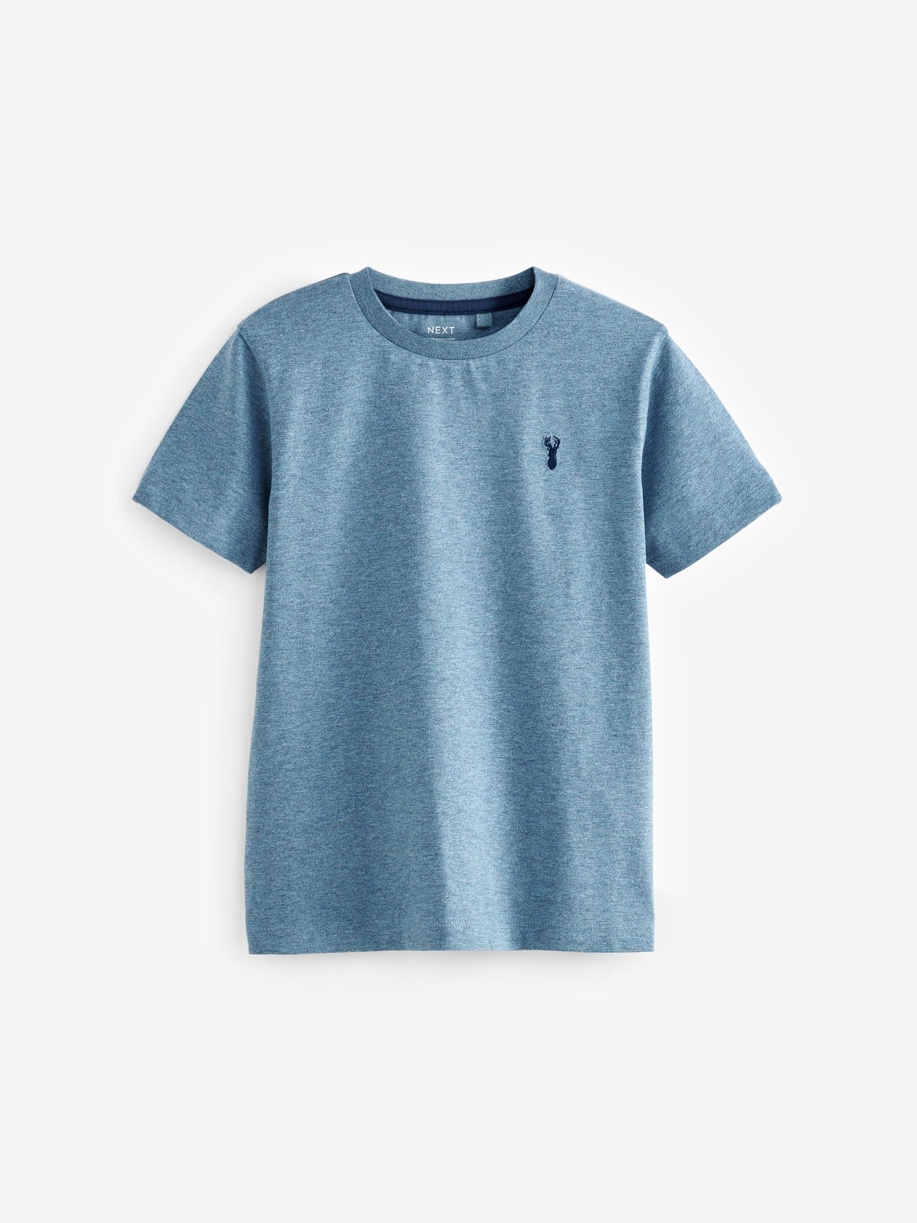 Buy Orange/Green/Blue Textured Short Sleeve Stag Embroidered