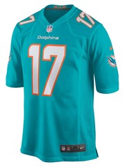 Nike Green NFL Miami Dolphins Home Game Jersey - Aqua - Jaylen Waddle - Image 2 of 3
