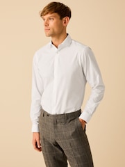 White Penny Collar Easy Care Single Cuff Smart Shirt - Image 3 of 8