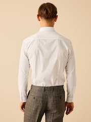 White Penny Collar Easy Care Single Cuff Smart Shirt - Image 4 of 8