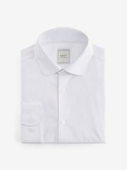 White Penny Collar Easy Care Single Cuff Smart Shirt - Image 7 of 8