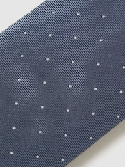 Reiss Airforce Blue Liam Silk Polka Dot Tie - Image 4 of 5