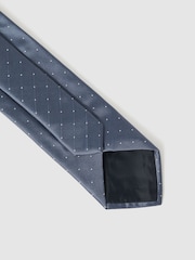 Reiss Airforce Blue Liam Silk Polka Dot Tie - Image 5 of 5