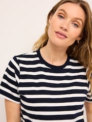 Navy Blue Maternity Stripe T-Shirt Dress - Image 4 of 7