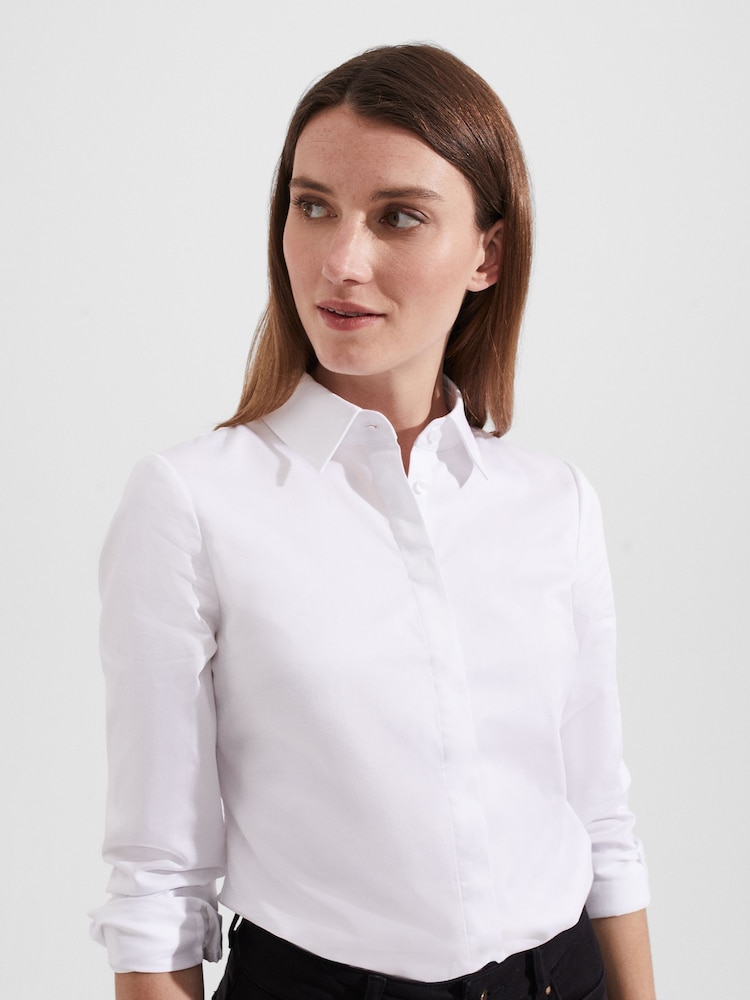 Hobbs White Victoria 100% Cotton Shirt - Image 1 of 4 Hobbs White Victoria 100% Cotton Shirt - Image 1 of 4