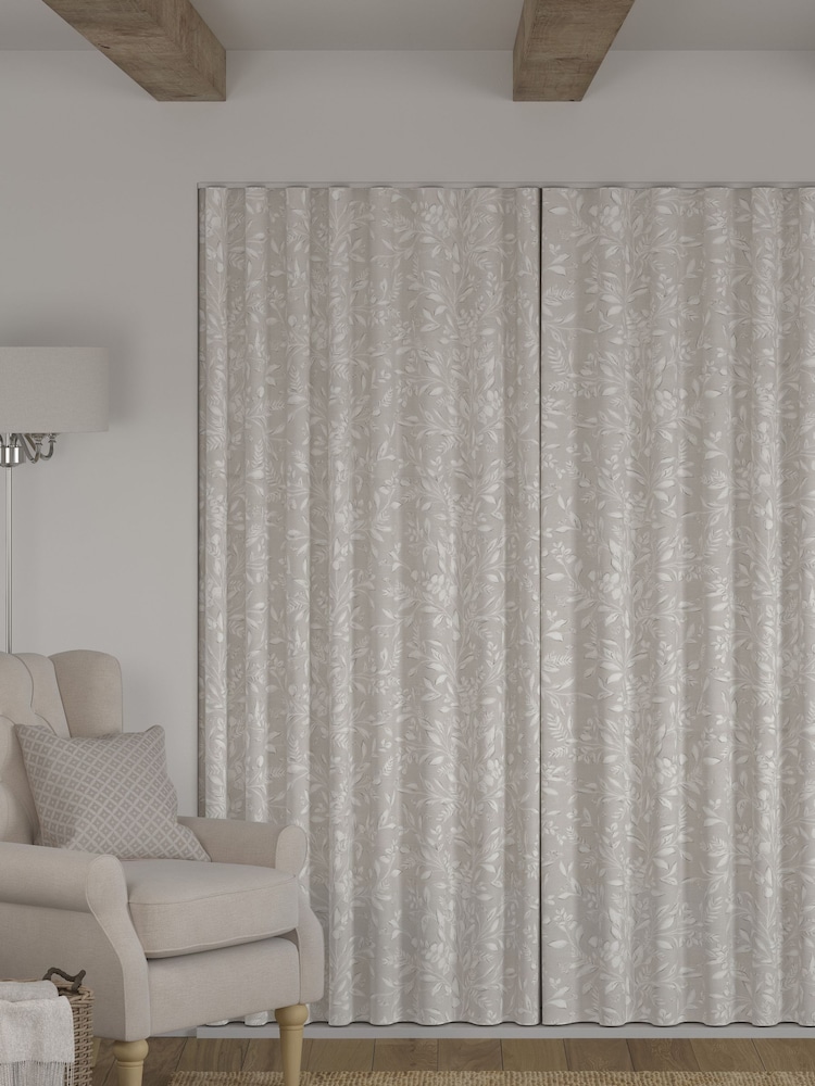 Natural Country Floral Made to Measure 100% Cotton Curtains - Image 2 of 9
