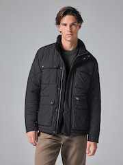 Svart - Diamond Quiltad Duschresistent Biker Jacka - Bild 1 av 10