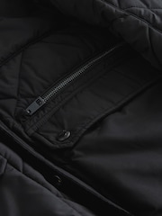 Svart - Diamond Quiltad Duschresistent Biker Jacka - Bild 10 av 10