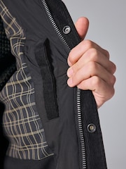 Svart - Diamond Quiltad Duschresistent Biker Jacka - Bild 5 av 10