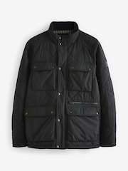 Svart - Diamond Quiltad Duschresistent Biker Jacka - Bild 7 av 10
