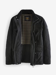 Svart - Diamond Quiltad Duschresistent Biker Jacka - Bild 8 av 10