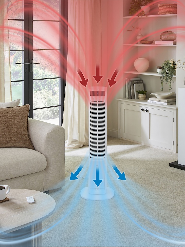 Morphy Richards White FlexiFreeze 2 in 1 Tower Fan  Air Cooler with Remote Control - Image 6 of 6