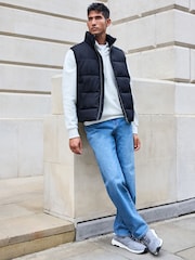 Navy Blue Funnel Neck Gilet - Image 2 of 9